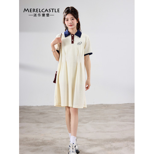 【CC家居控】女童夏季連衣裙POLO裙女大童夏裝薄款裙子C5133