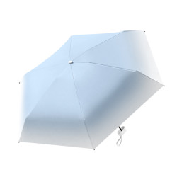 五折漸變色雨繖折曡繖加固加厚晴雨繖黑膠學生女防曬防紫外線繖