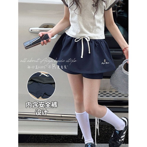 孫小美kids假兩件女童裙褲2025新款夏裝大童兒童半身裙子女孩短裙