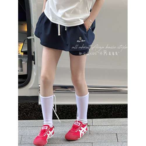 孫小美kids假兩件女童裙褲2025新款夏裝大童兒童半身裙子女孩短裙