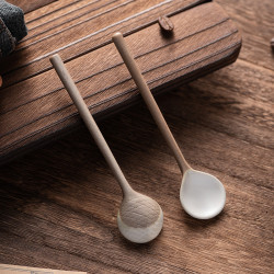 長柄貓咪小勺子精緻陶瓷瓢羹調料調味勺家用甜品牛奶咖啡杯攪拌勺