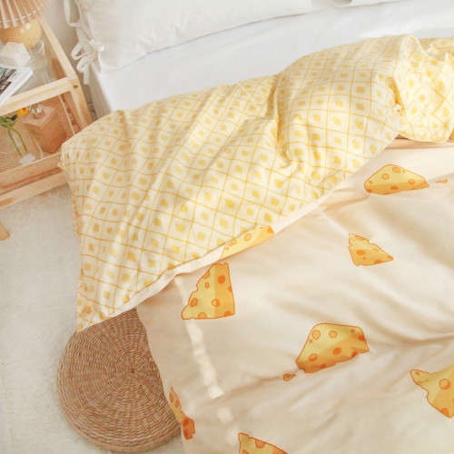奶酪陽光 原創設計cheese起司全棉被套單雙人純棉被芯罩 卡通乳酪