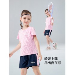 左西女童夏套裝2025新款兒童速乾運動夏裝短袖T恤兩件套女孩薄夏