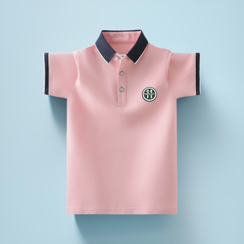 男童t恤短袖夏季休閒潮童女孩翻領兒童polo衫中大童上衣3-16嵗