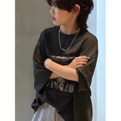 SS高級品牌韓國童裝男童短袖T恤2025新款兒童夏季潮牌帥上衣女童
