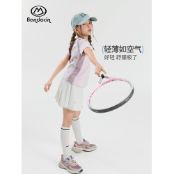 半度閒女童夏裝運動百褶裙洋氣2025新款兒童夏季女孩運動裙子短裙