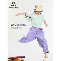 半度閒女童夏裝短款t恤薄款洋氣中大童2025新款兒童夏季運動上衣