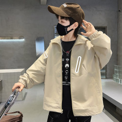 巴拉新品男童春秋裝沖鋒衣時髦中大兒童風衣外套春季炸街男孩上衣