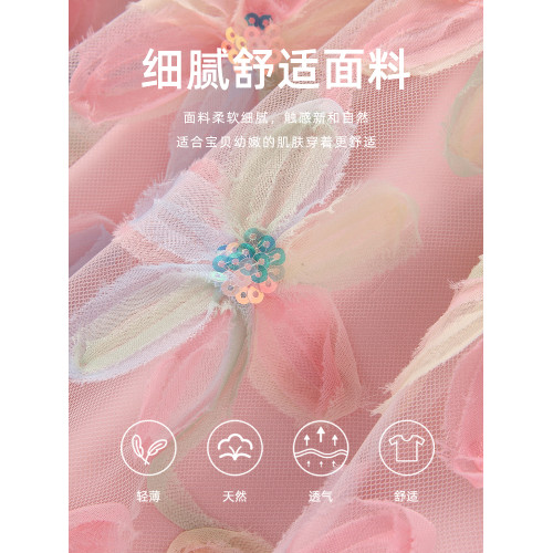 女童連衣裙2025夏季新款童裝女孩洋氣超好看多巴胺裙子兒童公主裙