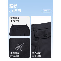 安奈兒童裝女童百褶半身裙褲2025夏新款休閒甜美時尚黑色短裙褲