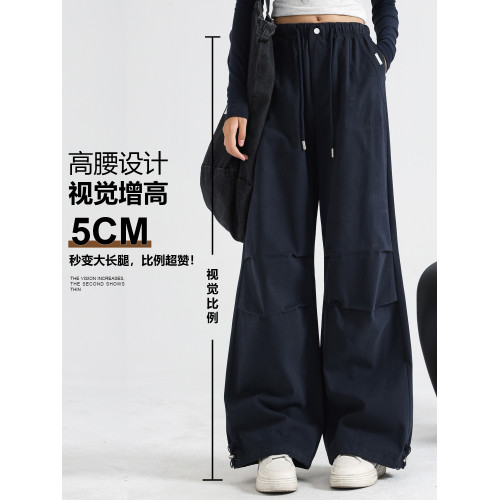 女童工裝褲2025新款夏季洋氣大童純棉休閒長褲薄款外穿初中生秋裝