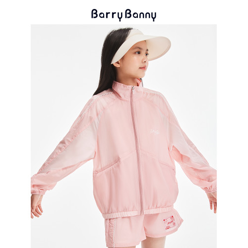 BarryBanny女童防曬衣UPF50+夏季新款涼感皮膚衣輕薄透氣防曬服