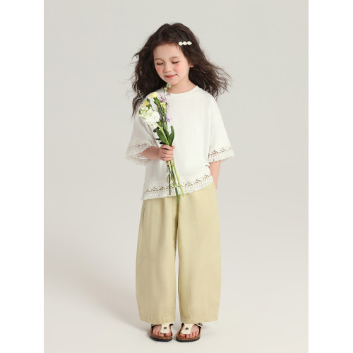 布丁哈魯童裝夏裝女童洋氣短袖2026夏季波西米亞兒童休閒純棉T恤