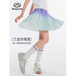 半度閒女童夏季運動短裙洋氣中大童2025新款女孩夏裝防走光裙子潮