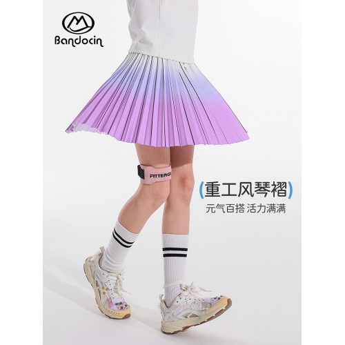 半度閒女童夏季運動短裙洋氣中大童2025新款女孩夏裝防走光裙子潮