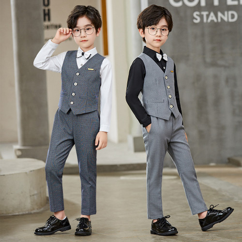英國NEXT APK春秋兒童禮服純色馬甲套裝男童鋼琴主持演講表演服