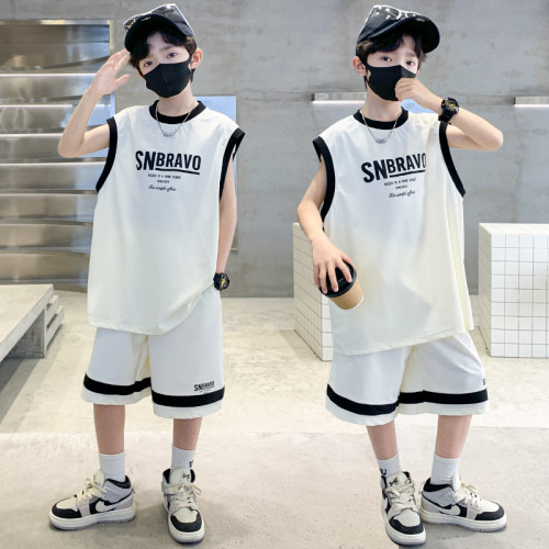 兒童裝男童夏裝無袖套裝2025新款夏季中大童運動夏款速乾速乾球服
