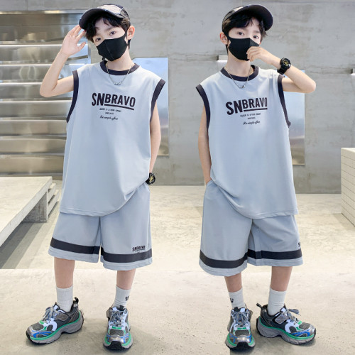 兒童裝男童夏裝無袖套裝2025新款夏季中大童運動夏款速乾速乾球服