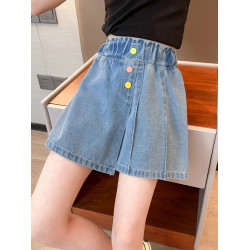 REY韓國女童牛仔短褲夏裝2025新款中大童夏季裙褲女孩兒童裝潮