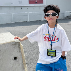 兒童時尚短袖T恤2025夏季新款男童韓版寬松衣服中大童百搭夏裝潮
