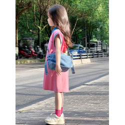又酷又颯的女童裙2025夏日新款女孩多巴胺穿搭兒童夏季POLO連衣裙