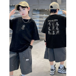 男童夏季套裝2025新款兒童裝夏裝潮帥氣時髦男孩短袖運動夏a0253