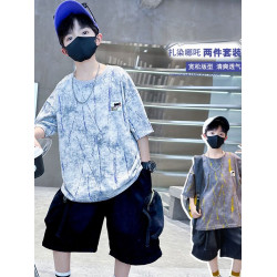 安哼安哼套裝韓版夏季印花男童