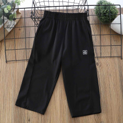 巴拉清貨男童夏季薄款冰絲七分褲2025新款運動速乾褲男孩中褲馬褲