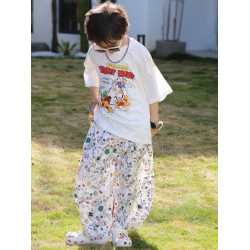 安哼安哼男童夏款兒童2025T恤夏季新款夏裝卡通印花短袖長褲套裝