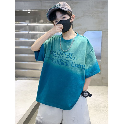 兒童2025新款男童夏裝短袖上衣中大童T恤夏季洋氣衣服男孩夏裝潮
