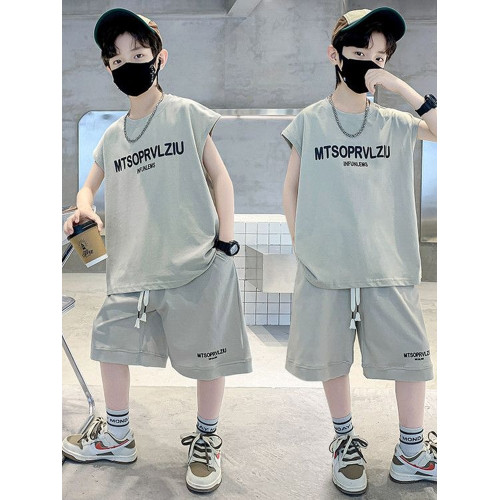 安哼安哼套裝韓版夏季印花男童
