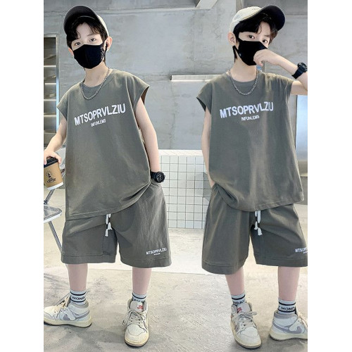 安哼安哼套裝韓版夏季印花男童