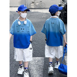 安哼安哼男童夏裝短袖套裝2025新款薄款夏季中大兒童男孩酷帥炸街