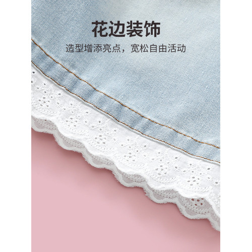 女童天絲牛仔五分褲夏季薄款大童時髦洋氣七分褲夏裝兒童褲子中褲