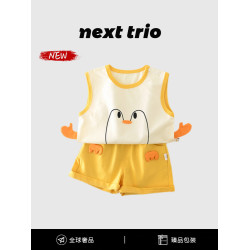 Next trio男童套裝夏薄款2025新款兒童背心短褲籃球速乾無袖衣服