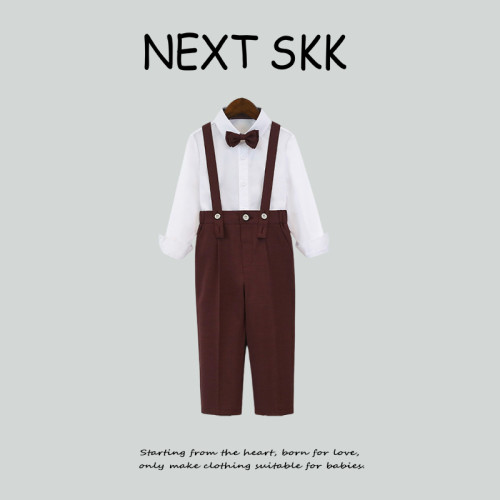 英國NEXT SKK男童背帶褲小主持人套裝禮服周嵗花童學院風休閒西服