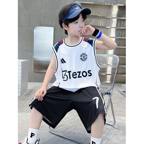 冰絲男童夏裝速乾背心套裝2025新款中大童夏季兒童夏款運動籃球服