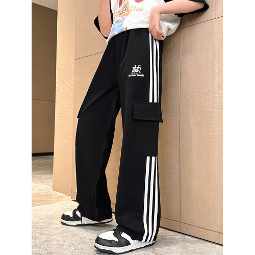 女童褲子夏季2023新款兒童夏裝防蚊長褲女大童薄款透氣速乾運動褲