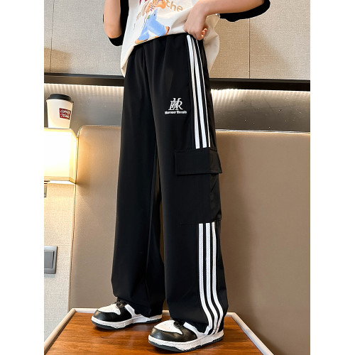 女童褲子夏季2023新款兒童夏裝防蚊長褲女大童薄款透氣速乾運動褲