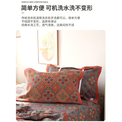 綁帶純棉枕巾一對裝家用防滑不脫落蓋巾全棉枕套加厚枕芯內膽套