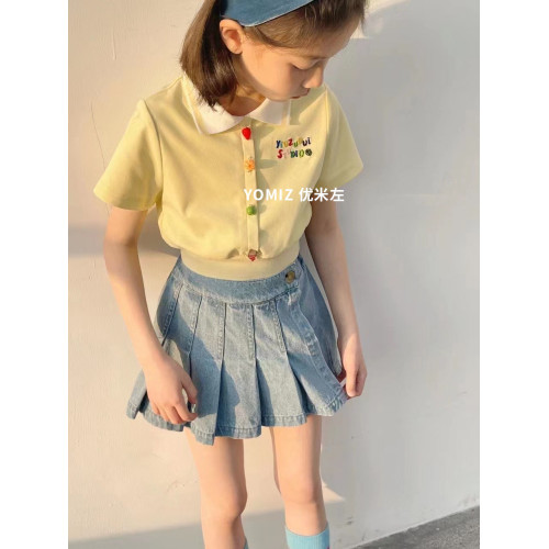 波拉bora韓國童裝女童氣質甜美Polo衫2025女寶春夏裝短袖T恤上衣