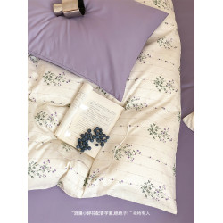 韓式經典紫色小碎花純棉全棉被套三四件套學生宿舍床單被罩1.8m床