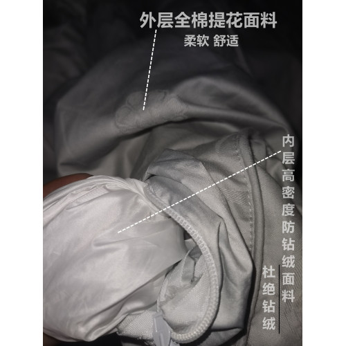 100支全棉提花雙層羽絨被套殼 半成品自充絨防鑽毛高密內膽芯面料