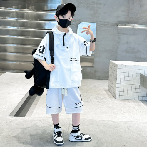 時尚新品男童夏裝套裝痞帥氣短袖運動中大兒童裝夏季男孩時髦潮酷