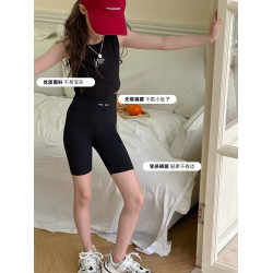 女童鯊魚褲夏季打底褲2025薄款小女孩五分騎行褲外穿短褲芭比褲子