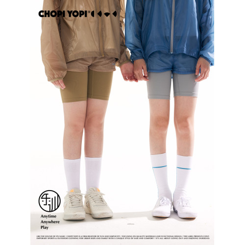 chopiyopi童裝 兒童假兩件運動中短褲夏季新款女童騎行瑜伽五分褲