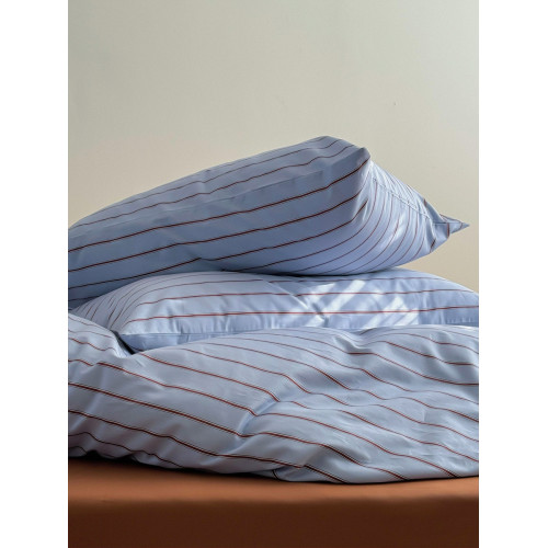ins簡約藍色條紋全棉純棉床品宿舍四件套被罩雙人被套150x200x230