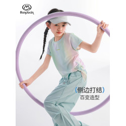 半度閒女童速乾衣夏季薄款運動短袖2025新款兒童夏裝彈力t恤上衣