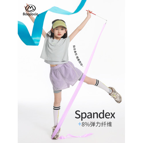 半度閒女童運動速乾衣背心t恤洋氣2025新款兒童夏裝寬松無袖上衣
