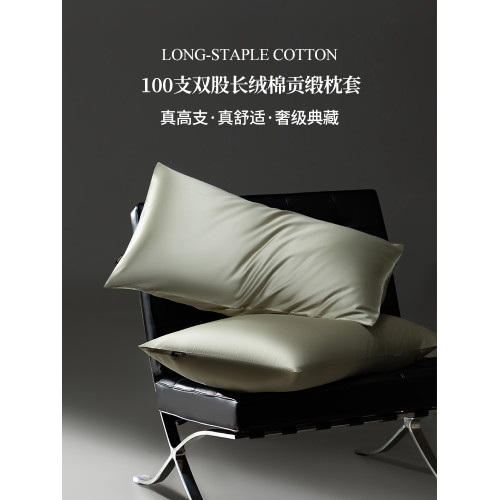 正宗100支雙股長絨棉枕套一對裝全棉純棉家用單人枕頭套48cmx74cm